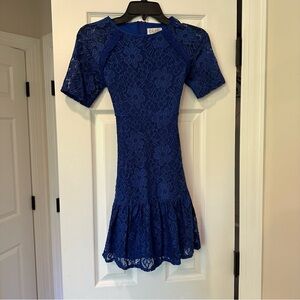 Blush by Us Angels girls Elegant royal Blue Lace Dress short sleeve size 12